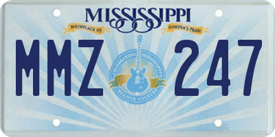 MS license plate MMZ247