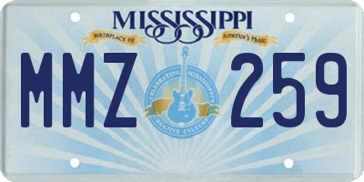 MS license plate MMZ259