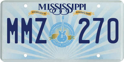 MS license plate MMZ270