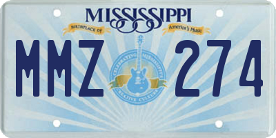 MS license plate MMZ274