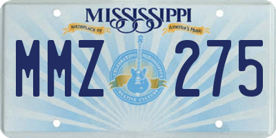 MS license plate MMZ275