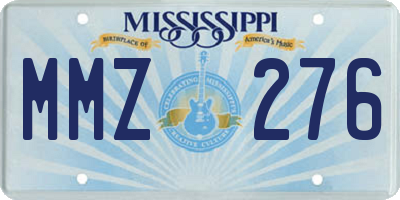 MS license plate MMZ276
