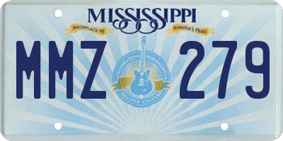 MS license plate MMZ279