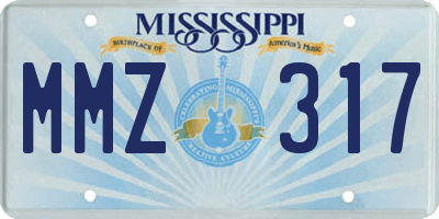 MS license plate MMZ317