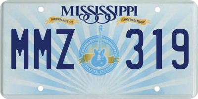 MS license plate MMZ319
