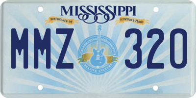 MS license plate MMZ320