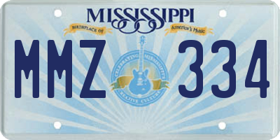 MS license plate MMZ334