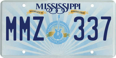 MS license plate MMZ337