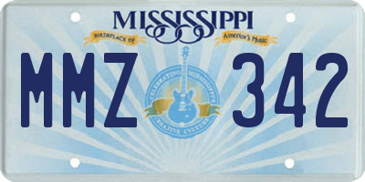 MS license plate MMZ342