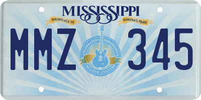 MS license plate MMZ345