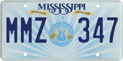 MS license plate MMZ347
