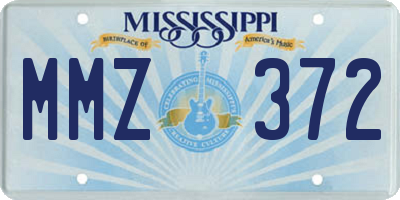 MS license plate MMZ372