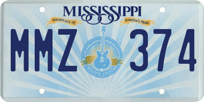 MS license plate MMZ374