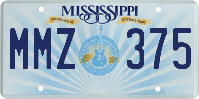 MS license plate MMZ375
