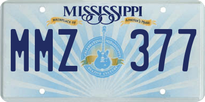 MS license plate MMZ377
