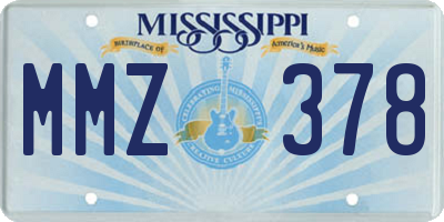 MS license plate MMZ378