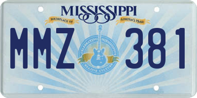 MS license plate MMZ381