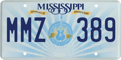 MS license plate MMZ389