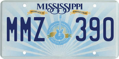 MS license plate MMZ390