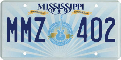 MS license plate MMZ402