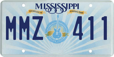 MS license plate MMZ411