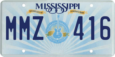 MS license plate MMZ416