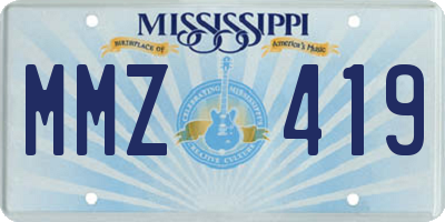 MS license plate MMZ419