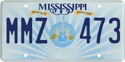 MS license plate MMZ473