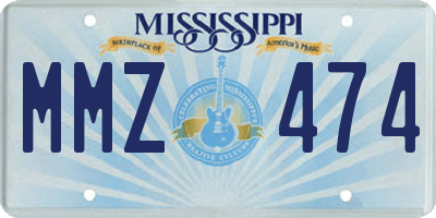MS license plate MMZ474