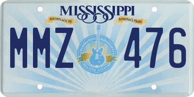 MS license plate MMZ476