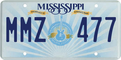 MS license plate MMZ477