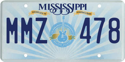 MS license plate MMZ478