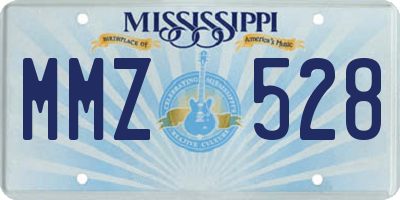 MS license plate MMZ528