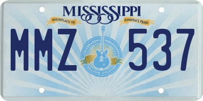 MS license plate MMZ537