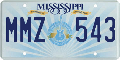 MS license plate MMZ543