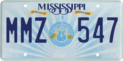 MS license plate MMZ547