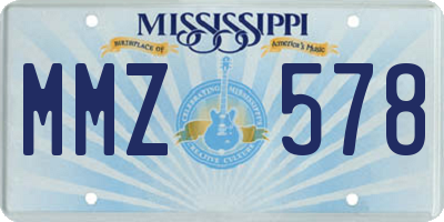 MS license plate MMZ578