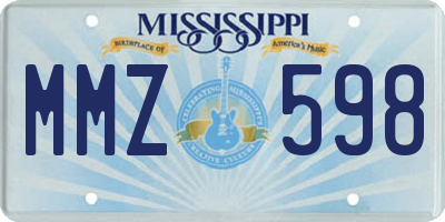 MS license plate MMZ598