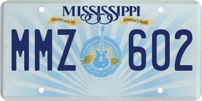MS license plate MMZ602