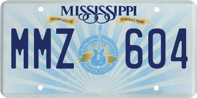 MS license plate MMZ604