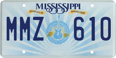 MS license plate MMZ610