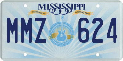 MS license plate MMZ624
