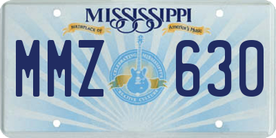 MS license plate MMZ630