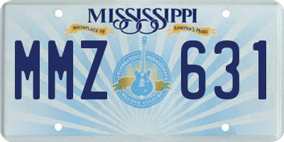 MS license plate MMZ631
