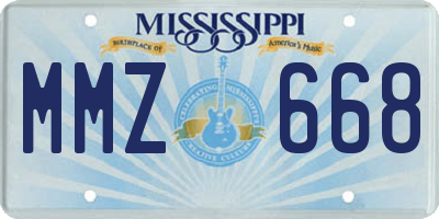 MS license plate MMZ668