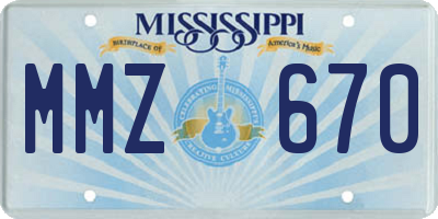 MS license plate MMZ670