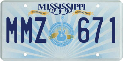 MS license plate MMZ671