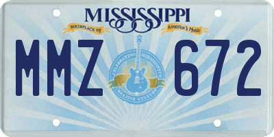 MS license plate MMZ672