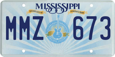 MS license plate MMZ673