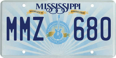 MS license plate MMZ680